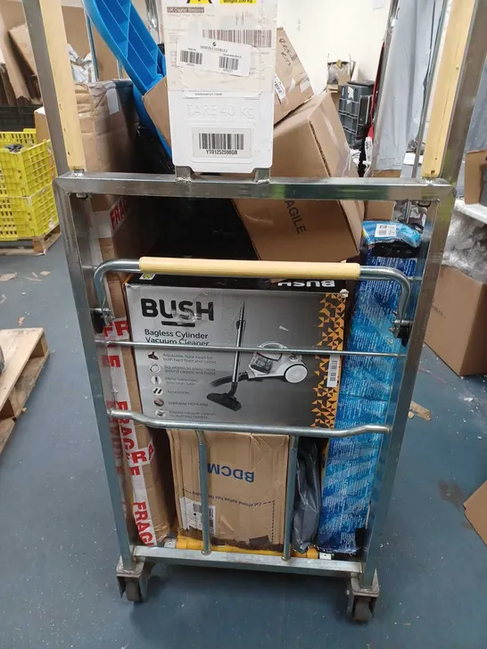 APPROXIMATELY 12 ASSORTED ITEMS TO INCLUDE BUSH HOOVER, SPIDERMAN SCOOTER, AND DELONGHI COFFEE MACHINE ETC. 