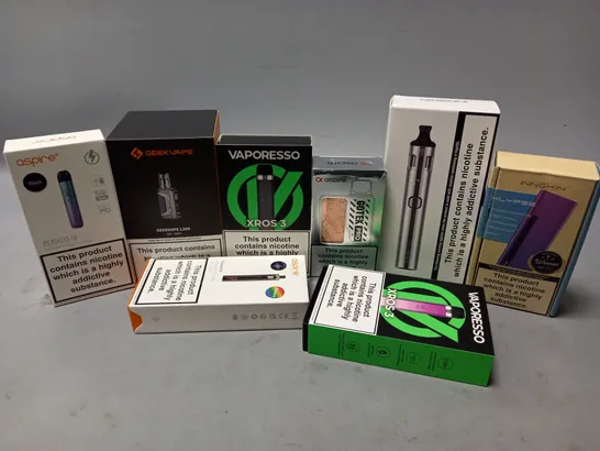 APPROXIMATELY 20 BOXED E-CIGARETTES TO INCLUDE VAPORESSO XROS 3, INNOKIN KLYPSE, GEEKVAPE L200, ETC 