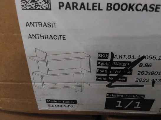 BOXED PARALEL BOOKCASE - ANTHRACITE (1 BOX)