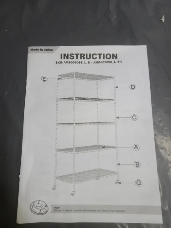 5 TIER WHEELED STORAGE RACK FOR FRESH PRODUCE 