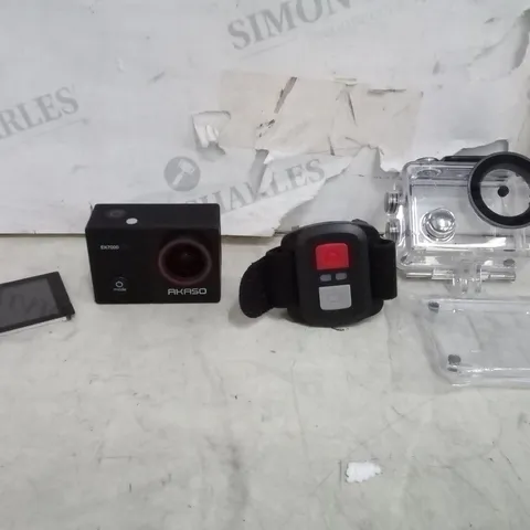 BOXED BROKEN AKASO EK7000 CAMERA AND ACCESSORIES 