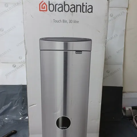 BRABANTIA TOUCH BIN 30 LITRE MATT BLACK