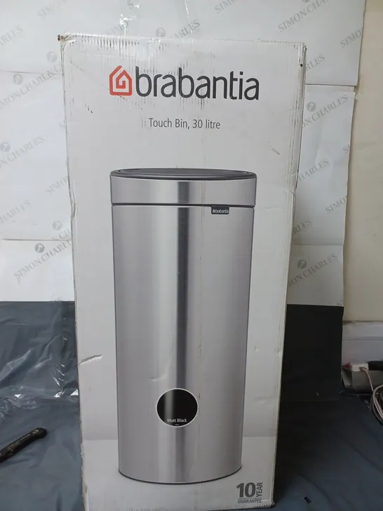 BRABANTIA TOUCH BIN 30 LITRE MATT BLACK