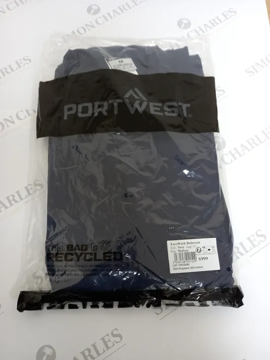 BAGGED PORTWEST EUROWORK BOILERSUIT IN NAVY - MED 31"