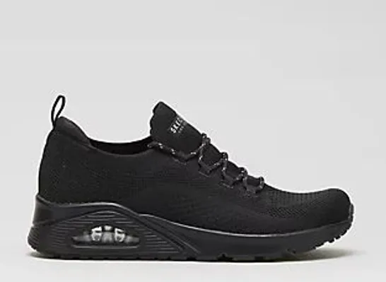 SKECHERS UNO EVERYWEAR LACE UP TRAINER BLACK SIZE 6