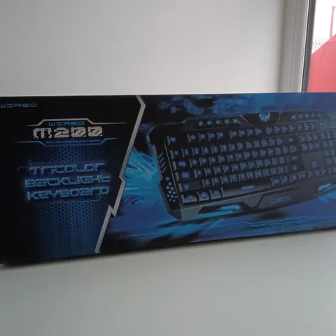 BOXED M200 TRICOLOUR BACKLIT GAMING KEYBOARD