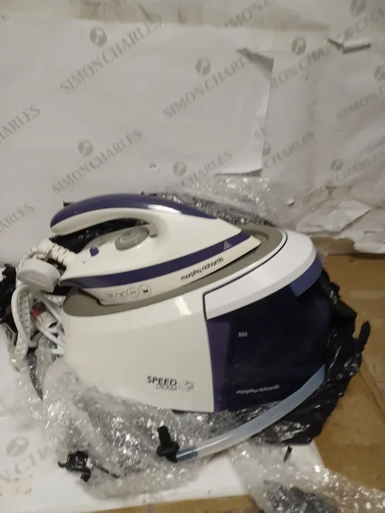 MORPHY RICHARDS 333202 SPEED STEAM GENERATOR IRON, WHITE AND PURPLE