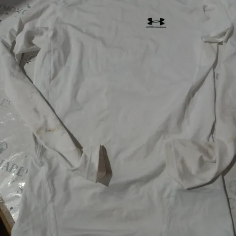 UNDER ARMOUR LONG SLEEVE TOP IN WHITE - MEDIUM