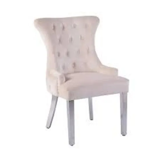 BOXED SET OF 2 NEO LINEN FABRIC DINING CHAIRS IN CREAM (1 BOX)