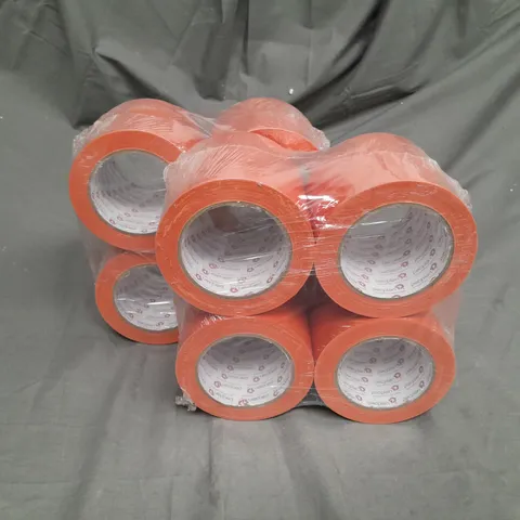 BOXED 8 ROLLS OF FLOOR MARKING TAPE IN ORANGE 