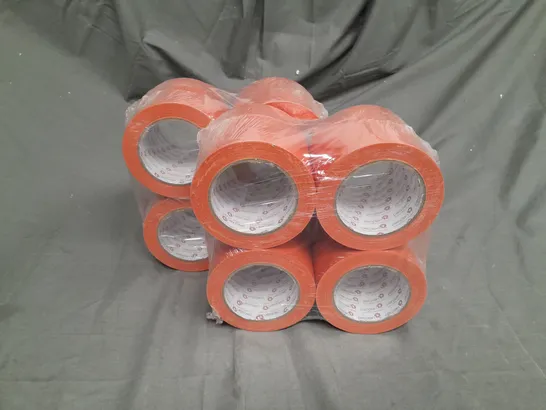 BOXED 8 ROLLS OF FLOOR MARKING TAPE IN ORANGE 