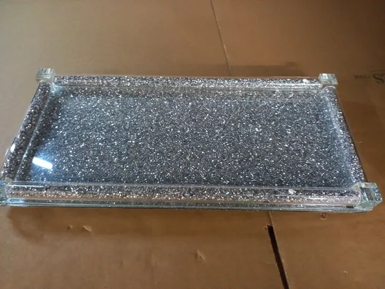 glass glitter tray - 39x18x3cm