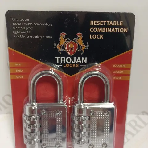 BOX OF APPROX 50 TROJAN RESETTABLE COMBINATION LOCKS