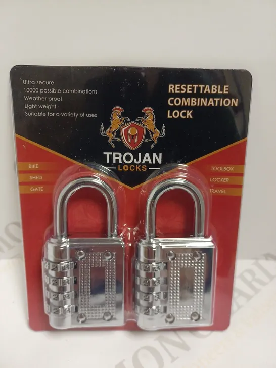 BOX OF APPROX 50 TROJAN RESETTABLE COMBINATION LOCKS