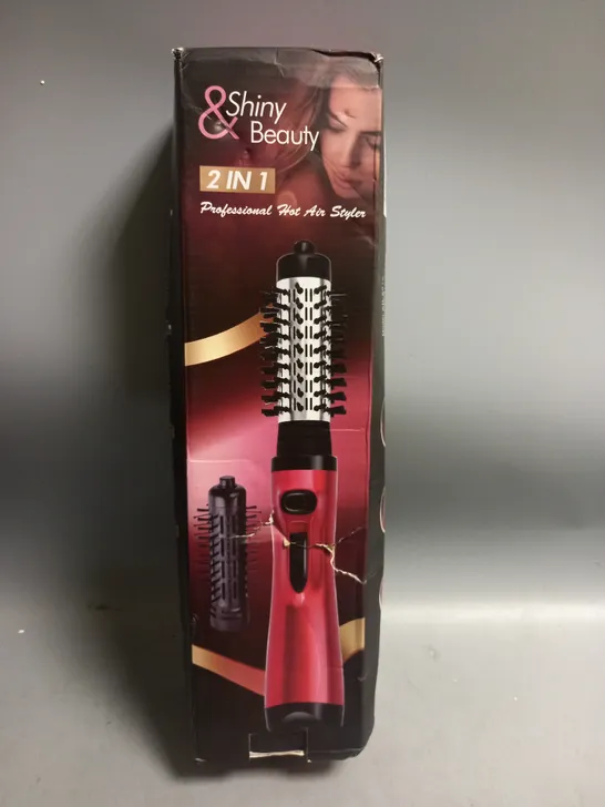 BOXED SHINY & BEAUTY 2-IN-1 PROFESSIONAL HOT AIR STYLER RED