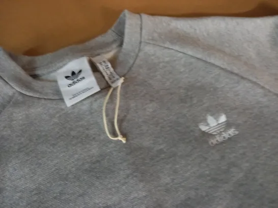 ADIDAS GREY CREW JUMPER - UK M