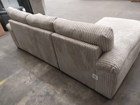 DESIGNER 3 SEATER CORDUROY CHAISE SOFA