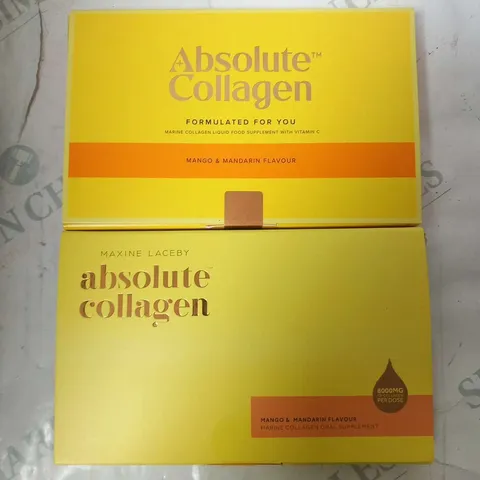 FIVE PACKS OF ASSORTED ABSOLUTE COLLAGEN PRODUCTS TO INCLUDE; MAXINE LACEBYMANGO AND MANDARIN 140ML(14 X 10ML SACHETS) AND FORMULATED FOR YOU 140ML(14 SACHETS OF 10ML)