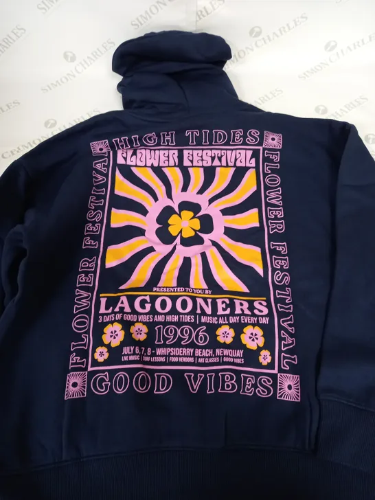 LAGOONERS NAVY HIGH TIDES HOODIE -SIZE 12