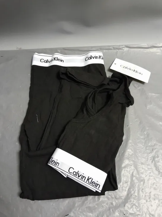 CALVIN KLEIN LADIES CROP TOP AND LEGGINGS SET BLACK XL