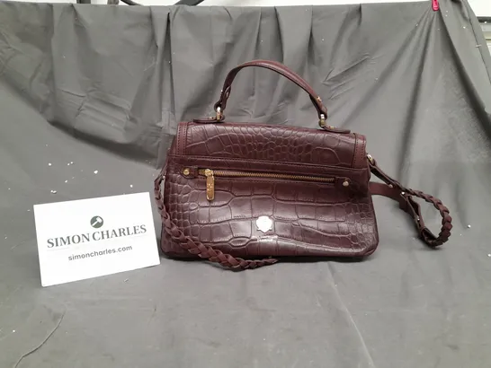 PAUL COSTELLOE DRESSAGE LADIES CROC BROWN HANDBAG