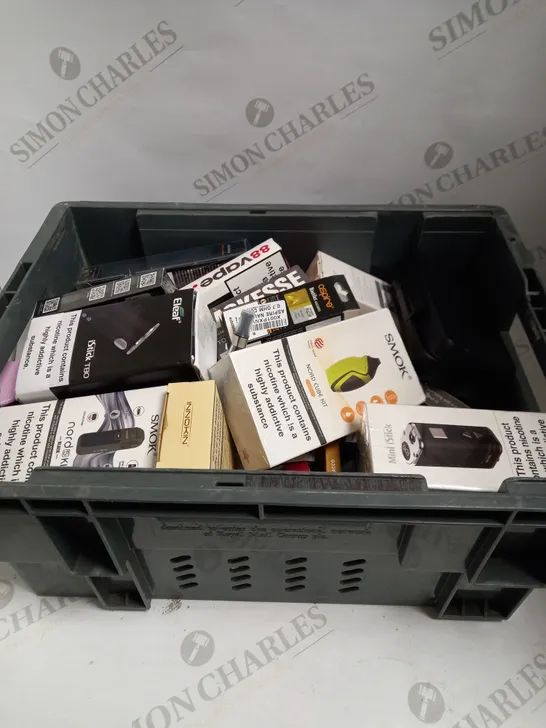 LOT TO CONTAIN APPROX. 40 ASSORTED E-CIGARETTE PRODUCTS, INCLUDES PIECES, SPARE PARTS AND COMPLETE SETS 