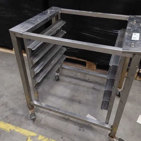 COMMERCIAL STAINLESS STEEL TROLLET STAND WITH 5 TRAY RACK