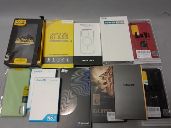 LOT OF ASSORTED MOBILE PHONE ACCESSORIES TO INCLUDE SCREEN PROTECTORS, CASES AND CHARGE CABLES