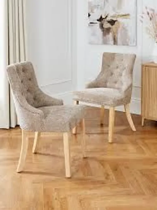 PAIR OF WARWICK CHUNKY WEAVE DINING CHAIRS - COLLECTION ONLY