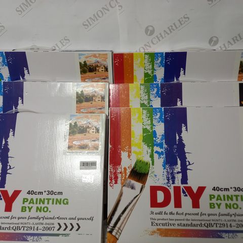 SET OF APPROX 6 DIY PAINTING BY NUMBERS KITS - 40X30CM