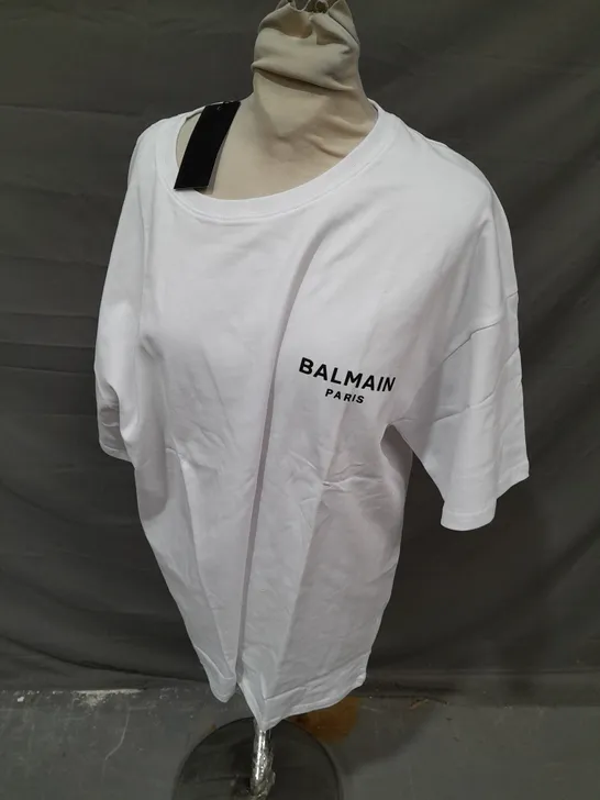 BALMAIN OVERSIZED WHITE T-SHIRT - 2XL