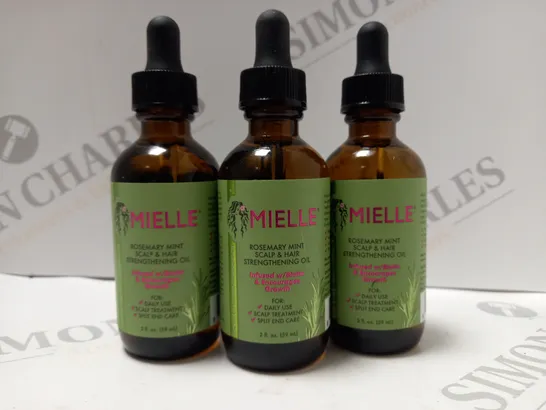 BOX OF APPROX 9 X 59ML MIELLE ROSEMARY MINT SCALP & HAIR STRENGTHENING OIL