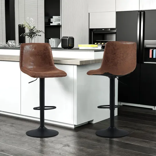 BOXED RHODES BROWN PU LEATHER BARSTOOL