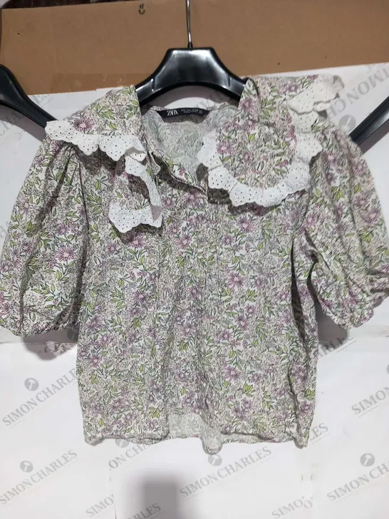 ZARA FLORAL PRINT BLOUSE SIZE EU L