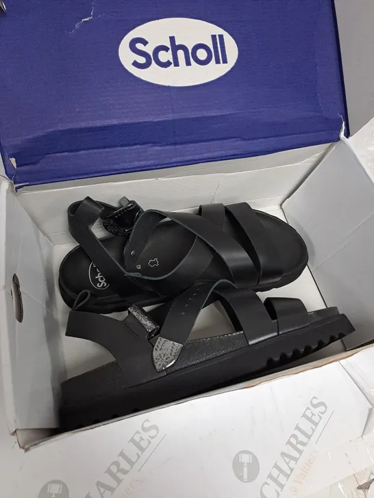 BOXED SCHOLL WOMENS SANDAL IN BLACK SIZE UK 6.5