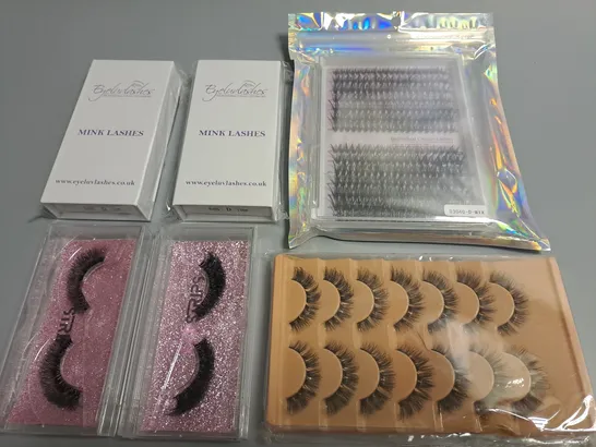 LOT OF 6 ASSORTED PACKS OF EYE LASHES