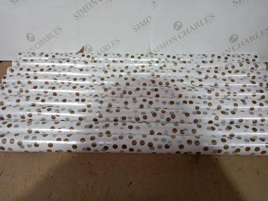 LOT OF 9 3M GOLD AND SILVER SPOT WRAPPING PAPER ROLLS