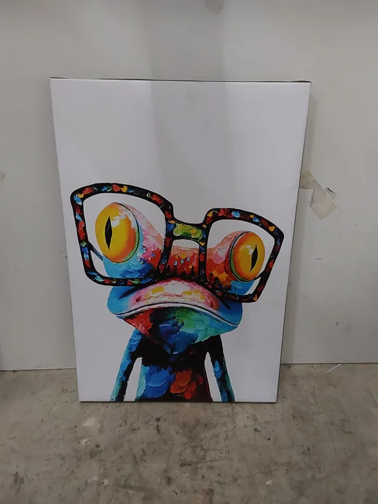 FROG WEARING GLASSES ABSTRACT - CANVAS 