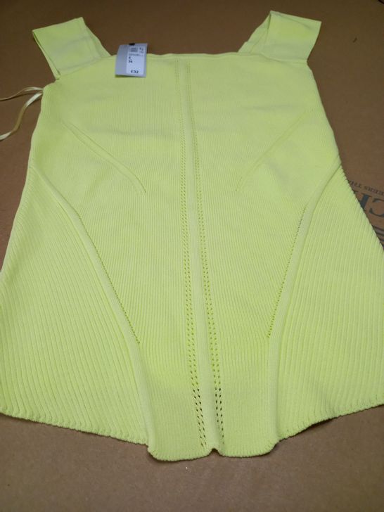 RIVER ISLAND YELLOW LIGHT RETRO ROMANCE TOP - SIZE 8