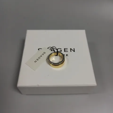 BOXED SKAGEN KARIANA TWO-TONE BAND RING