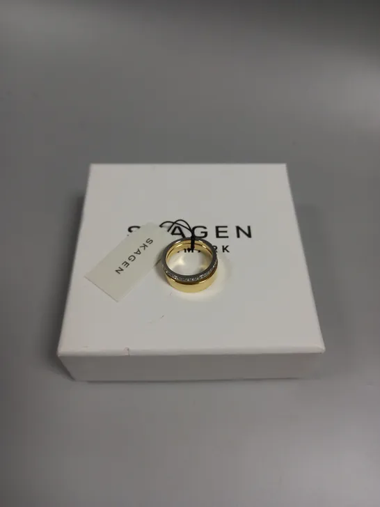 BOXED SKAGEN KARIANA TWO-TONE BAND RING