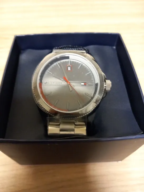 BOXED TOMMY HILFIGER RILEY STAINLESS STEEL WRIST WATCH