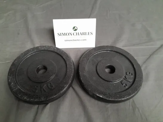 LOT OF 2 5KG METAL WEIGHTLIFTING PLATES 