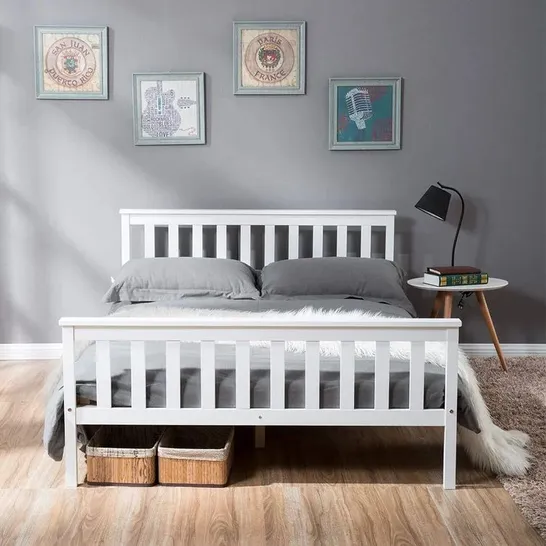 BLAU WHITE DOUBLE BEDFRAME 