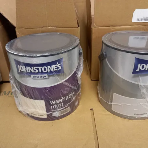 LOT OF APPROX 5 ASSORTED PACKAGED BOXED PAINTS TO INCLUDE: JOHNSTONES ANTI BAC PAINT, JOHNSTONES WASHABLE MATT, JOHNSTONES WALL & CEILING