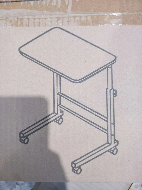 BOX OF FIVE BRAND NEW MOVABLE AND ADJUSTABLE HEIGHT TABLE WITH WHEELS IN BLACK COLOUR