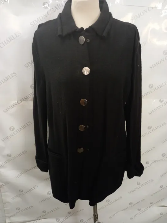 GIORGIO ARMANI BLACK BUTTON THROUGH JACKET - SIZE UNSPECIFIED