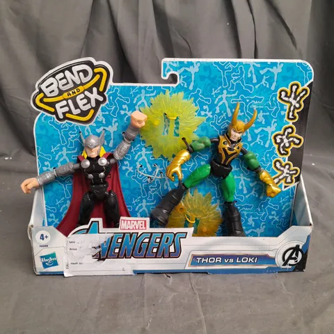 BOXED MARVEL AVENGERS THOR VS LOKI BEND & FLEX TOYS