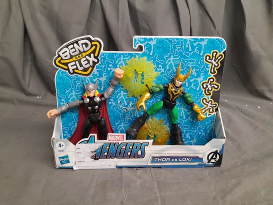 BOXED MARVEL AVENGERS THOR VS LOKI BEND & FLEX TOYS