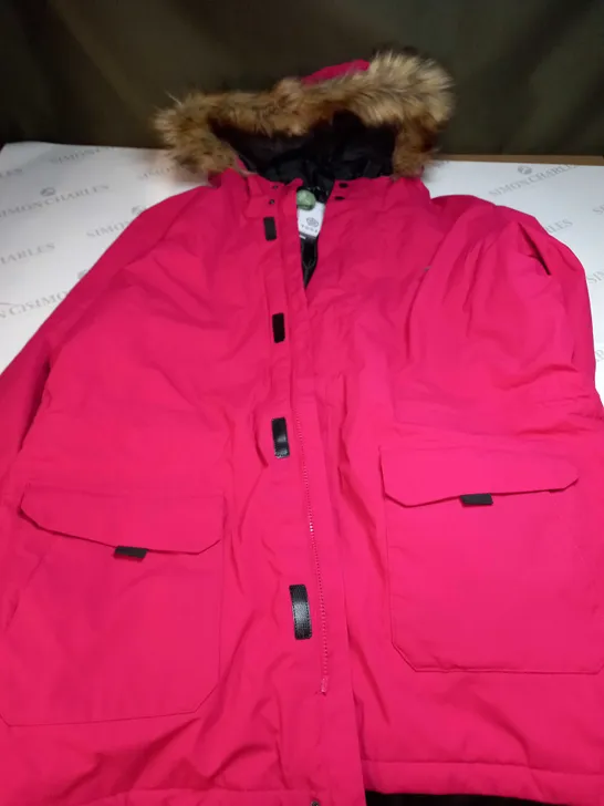 TOG24 ALDERIDGE WARM PINK COAT WITH FUR HOOD